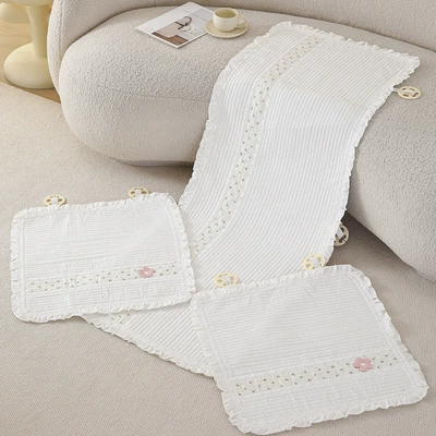 Four Seasons Pad, cushion, pure cotton, suitable for all seasons - off-white-pastoral-50x50cm-car-front-seat-cover-single-piece