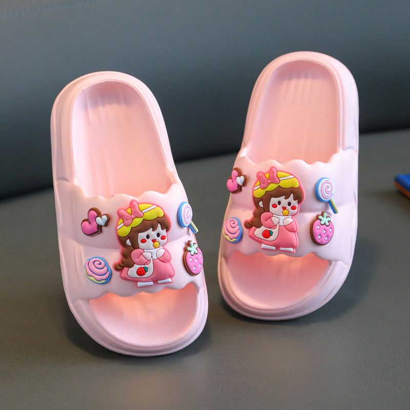 Girls' Summer Cute Little Princess Indoor Home Non-slip Bath Slippers for Girls, Babies, Parent-Child Children's Cool Slippers