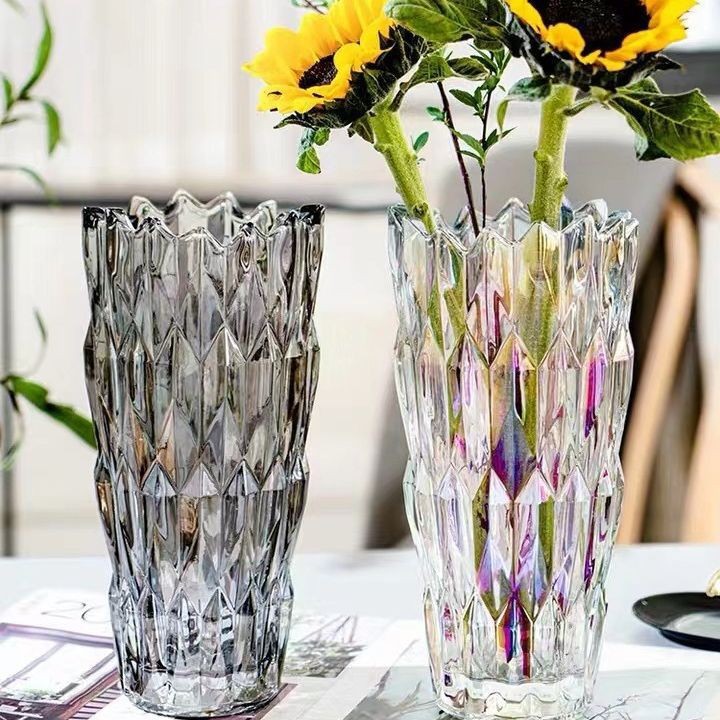 Espesado cristal decoración florero boca llena de perfume cultivo flores salón comedor ins adornos