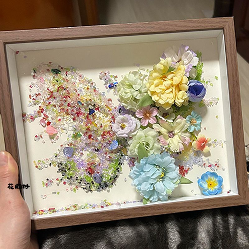 Chinese Valentine's Day Creative Eternal Diamond Butterfly Photo Frame Ornament DIY Material Kit Handmade Birthday Gift for Friends