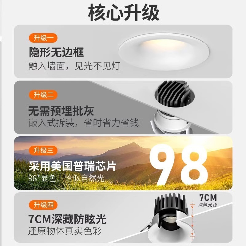 LED嵌入式弧面射灯可调角度高端酒店工程别墅会所防眩光洗墙灯|undefined