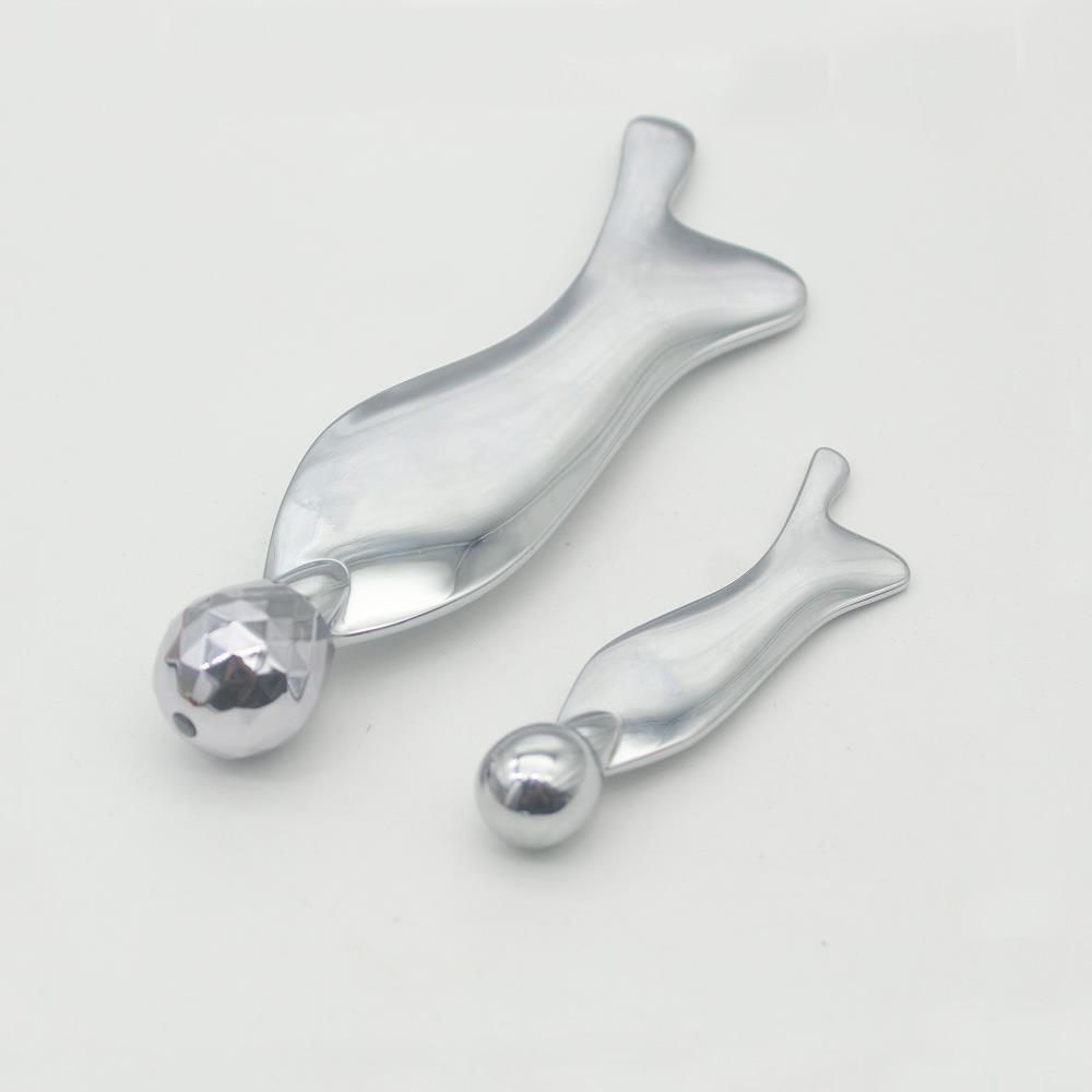 Beauty device, mermaid-shaped facial scraping board, facial and eye massager, facial massage roller, fish-shaped scraping board