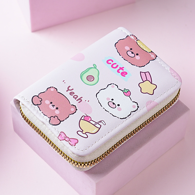 Estilo japonés lindo creativo mini órgano titular de la tarjeta de gran capacidad Multi-tarjeta de dibujos animados hembra anti-desgaussing titular de la tarjeta bancaria