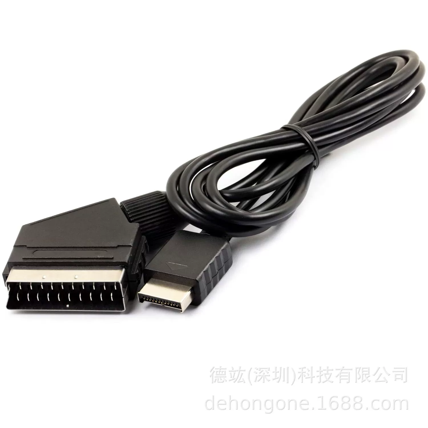 Applicable to PS PS2 PS3 game console Scart line broom thorough line 1.8 meters nickel plating