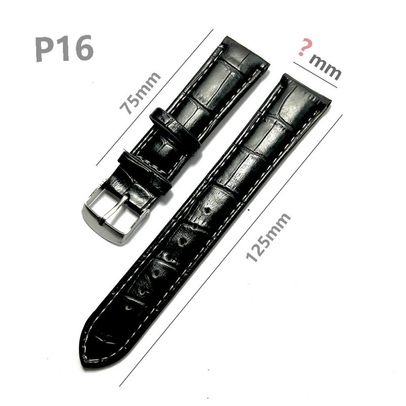 Ostrich Pattern Leather Watchbands Bracelet Black Brazalete con correa