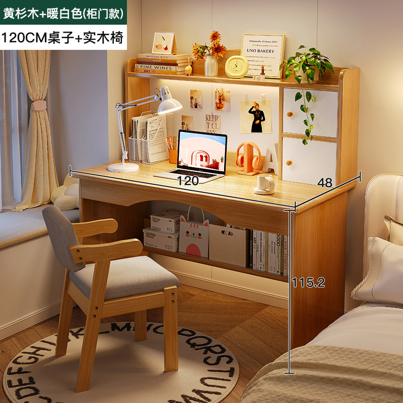 Escritorio, estantería, escritorio de computadora pequeño integrado, escritorio simple, escritorio moderno, dormitorio en casa para estudiantes, escritorio de aprendizaje