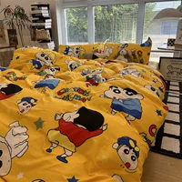 Новое четырехсекционное пододеяльник Crayon Shin-chan, простыни для дома, детское одеяло для общежития, кровать, спальня, студенческий мультфильм