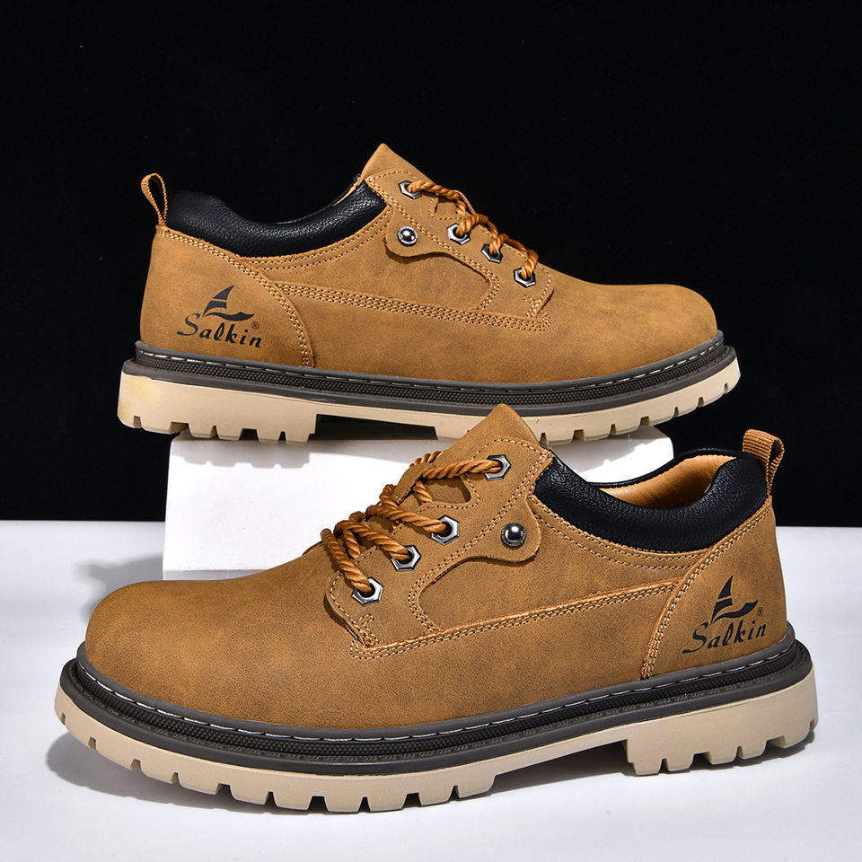 Giày bốt nam cổ lửng phong cách Anh Quốc, bốt Martin công sở gót 3-5 cm — 2466 màu kaki, 2466 màu trắng, 2466 màu xanh, 2466 màu xanh lá cây chi tiết 5