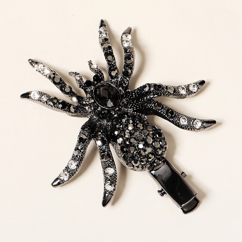 Explosive Headwear Diamond Side Clip Halloween Personality Creative Spider Hairpin display picture 1