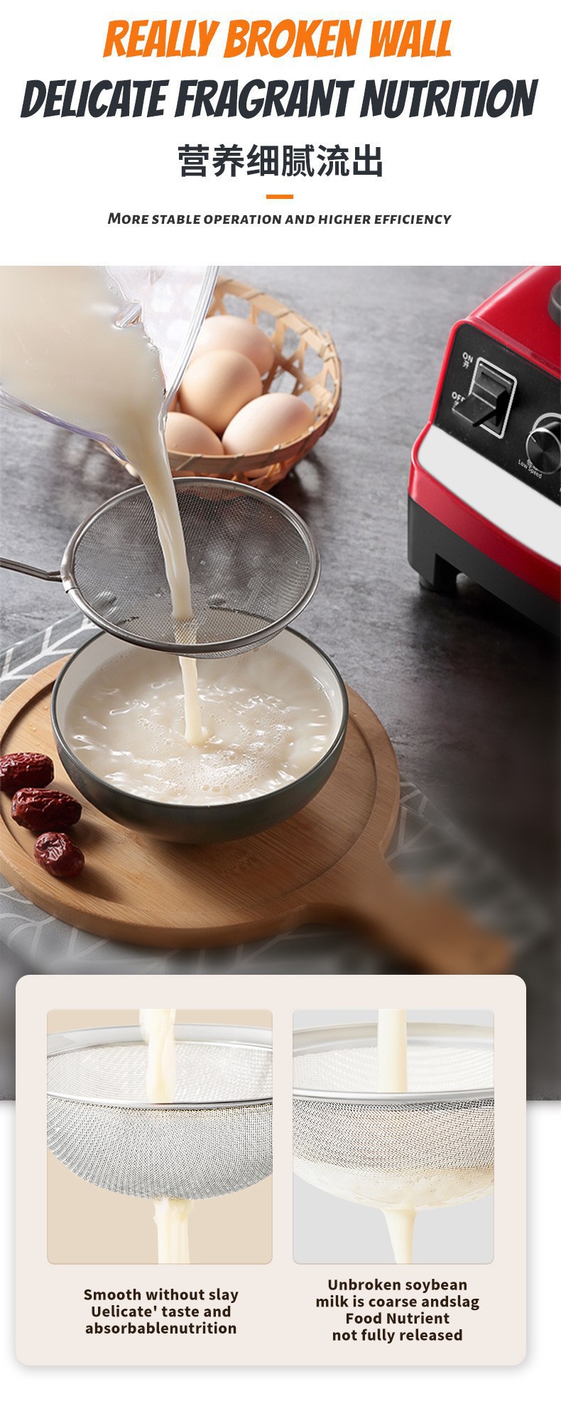 Yüksek güçlü multiffonksiyonlu ev blender buz kırıcı