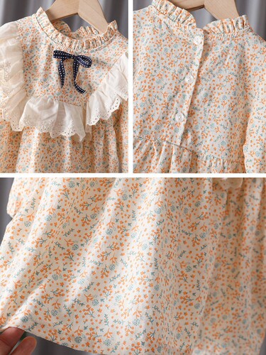 Children's dress for girls, baby dresses for spring and autumn seasons, children's little girl dress, pastoral princess dress, autumn edition, Korean style, stylish dress