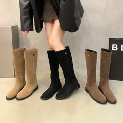 西部牛仔马丁靴时尚瘦瘦靴女鞋2025年新款秋复古绒面骑士靴长筒靴