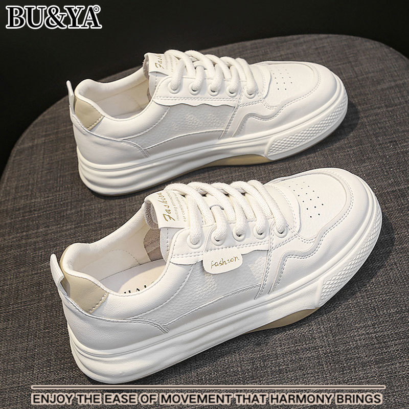 First-Layer Cowhide Soft-Soled White Shoes for Women, Versatile Single Shoes, 2026 Spring New Casual Sports Shoes, Sneakers