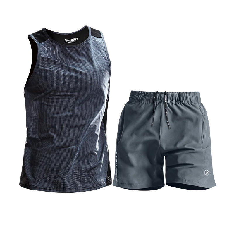 Camiseta de baloncesto de seda de hielo, chaleco de hombre, camiseta de baloncesto, entrenamiento deportivo de secado rápido, pantalones cortos transpirables de verano, ropa y equipo