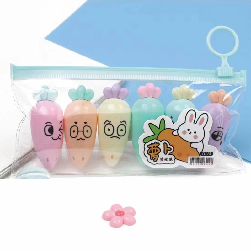 Dibujos animados resaltador mini helado resaltador pintura clave bolígrafo marcador bolígrafo de graffiti bolígrafo acuarela juego multicolor