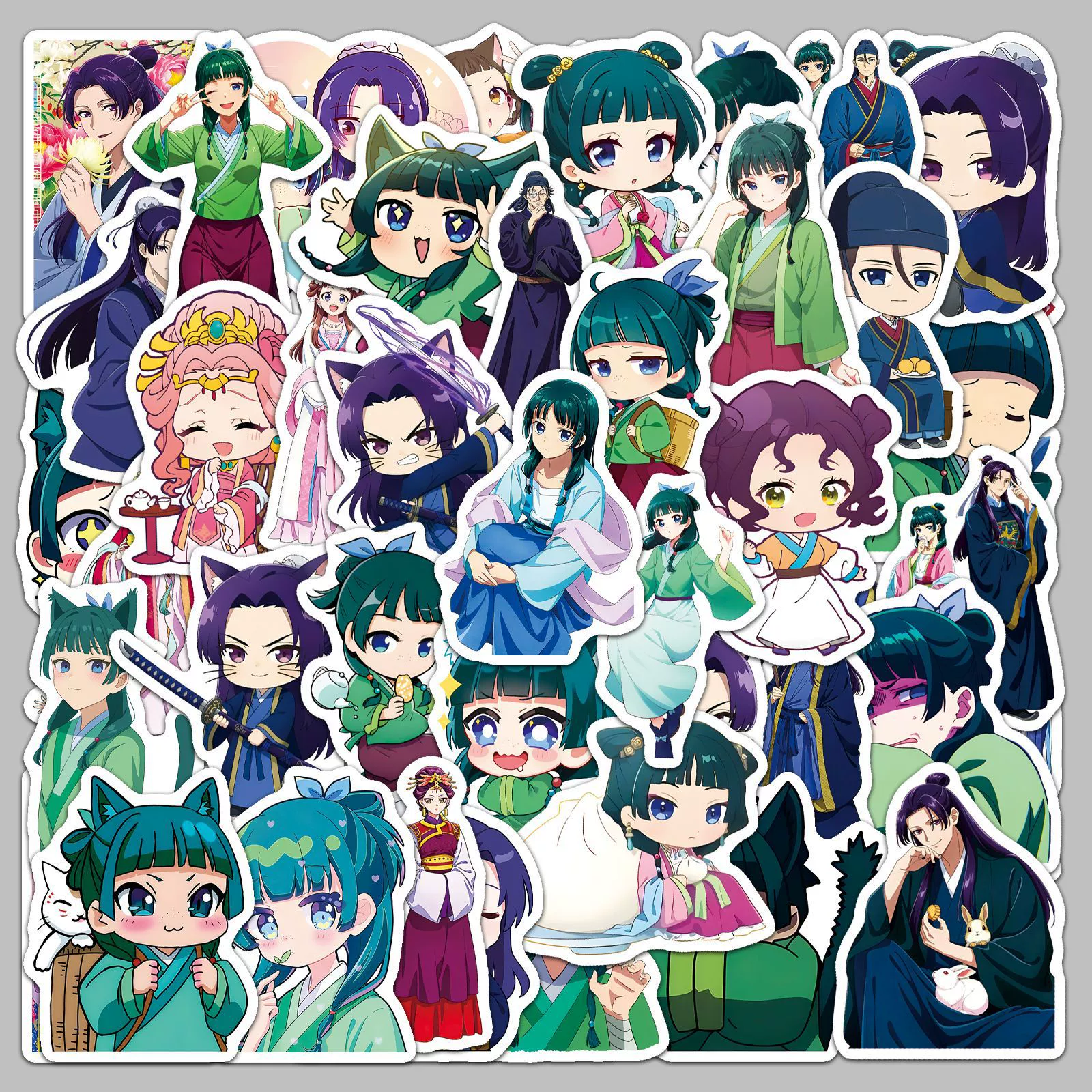 50 Medicine House Girl’s Whispering Stickers Cartoon Japanese Comic Cat Character Peripheral Decoration Notebook Stickers