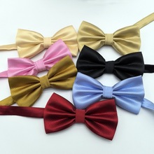 现货百搭细格子领结男女通用纯色男士西装领花