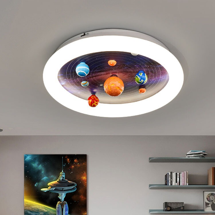 Children's Room Ceiling Lamp Eight Planets Solar System Space Planet Lamp Boy Room Lamp Bedroom Lamp Dimming