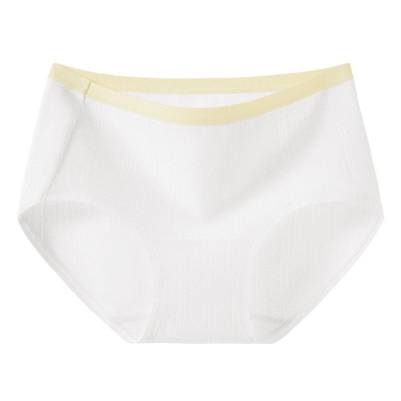 Ropa interior de cadera transpirable de algodón de hilo floral, entrepierna antibacteriana de grado 10A, entrepierna larga, ropa interior de contraste de algodón puro, ropa interior de mujer