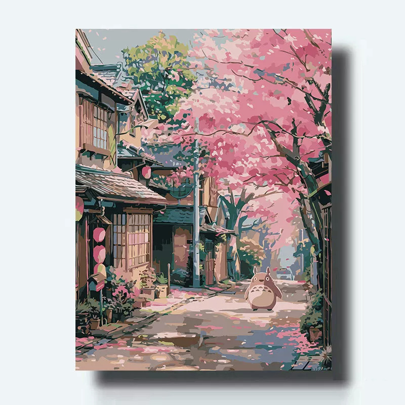 Pintura al óleo digital DIY paisaje floral pintada a mano pintada al óleo pintada decoración de la sala de estar pintada colgante de alta calidad pintura descomprimida image 11