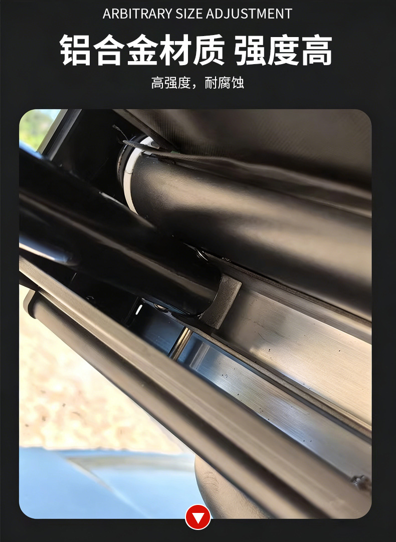 Kunhao Outdoor Vinyl Car Side Tent Canopy Tent Side Awning Off-Road Sunshade Camping Room Car-Mounted Rainproof Hard Shell