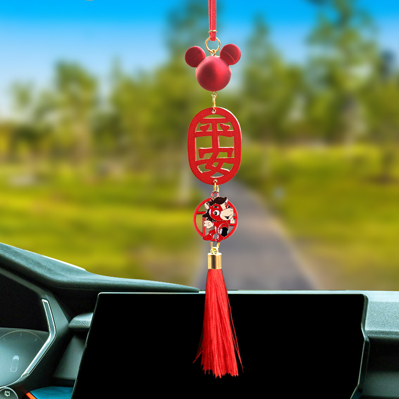2024 Ping An Car Colgante 12 Zodiac Colgante Coche Douyin Espejo retrovisor Colgante Mujer al por mayor