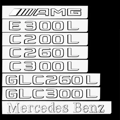 Suitable for Mercedes-Benz rear emblem stickers, including models like the E300L, C260L, and GLC260L; original letter emblems for modification