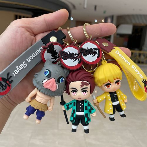 Ghost Slayers Kimetsu Keychain Car Keychain Cartoon Anime Figure School Bag Charm Arcade Prize Small Gift Wholesale