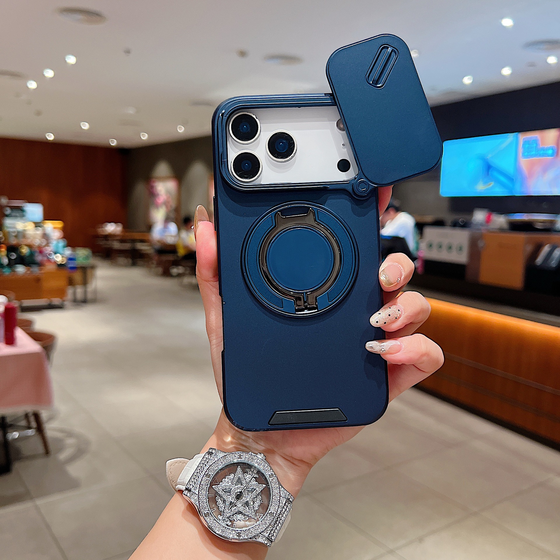 Compatible With IPhone 17 Max Lingke Phone Case 16 Pro Push Window Stand 15 Shockproof 14 Protective Cover_voghion.com