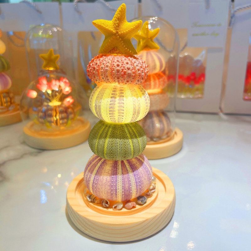 新年春节摆件贝壳海胆壳发光小夜灯材料包生日礼物送女友其他|undefined