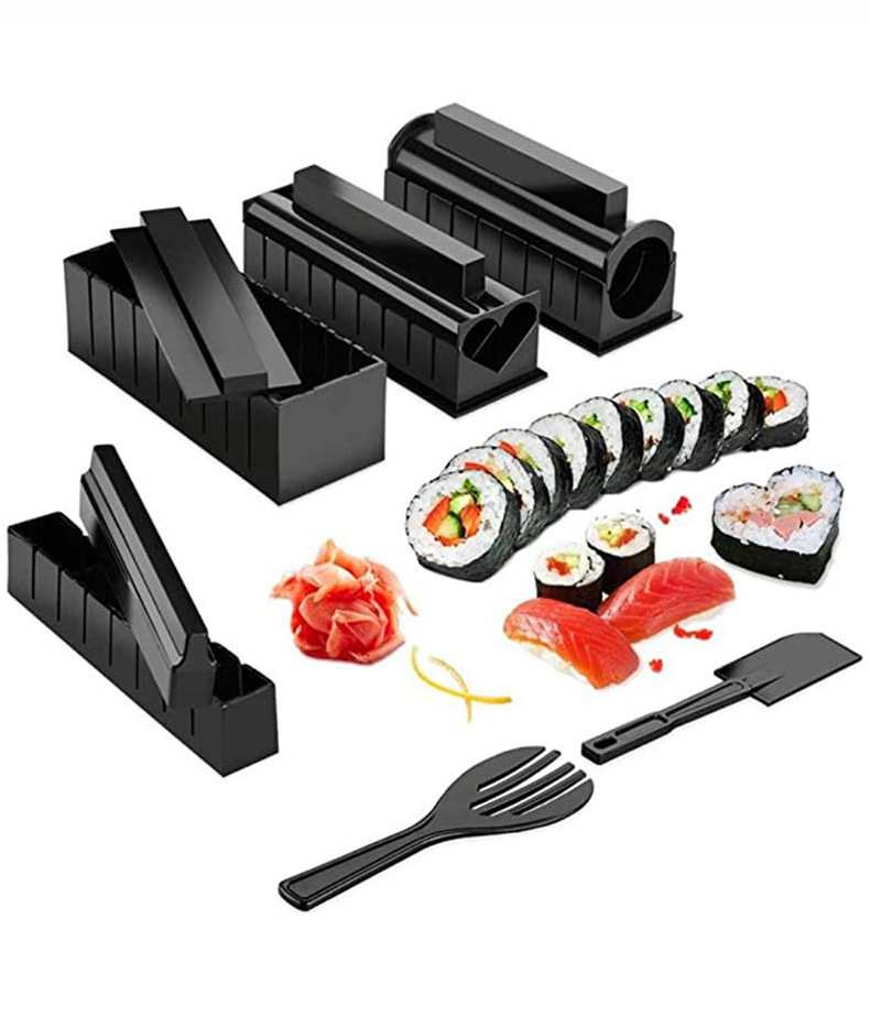 Suministro directo de fábrica sushi fabricante sushi rollo molde cocina gadget 10-pieza de algas herramienta de bricolaje fabricante de sushi