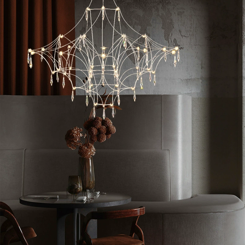 Modern crystal pendant stainless steel, ceiling lamp for living room, lights, light luxury style