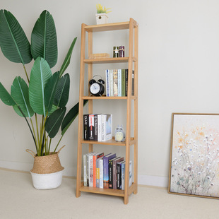 Solid Wood Floor-Standing Bookshelf Storage Rack Simple Bookcase Multi-Layer Storage Shelf Simple Picture Book Rack Bedroom Shelf