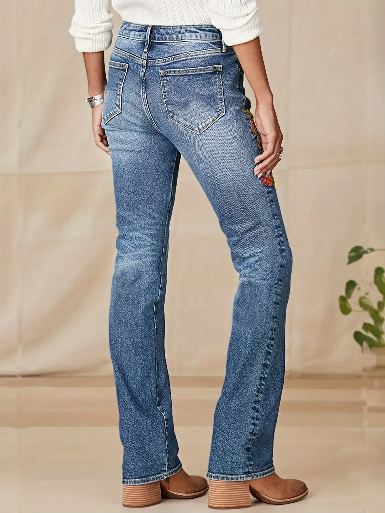 European And American Women's Fashion Embroidered Fashionable Personality Low Waist High Elasticity Ins Trend Slim Fit_ecoleips.com