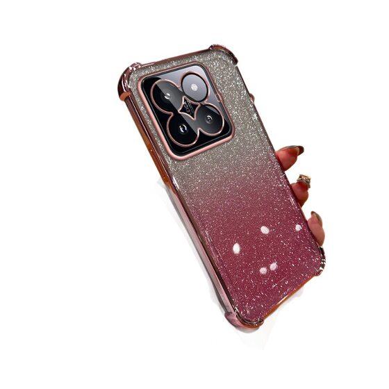 For Xiaomi 15PRO mobile phone case electroplated transparent glitter note14 four-corner airbag anti-fall K80 soft case 14C