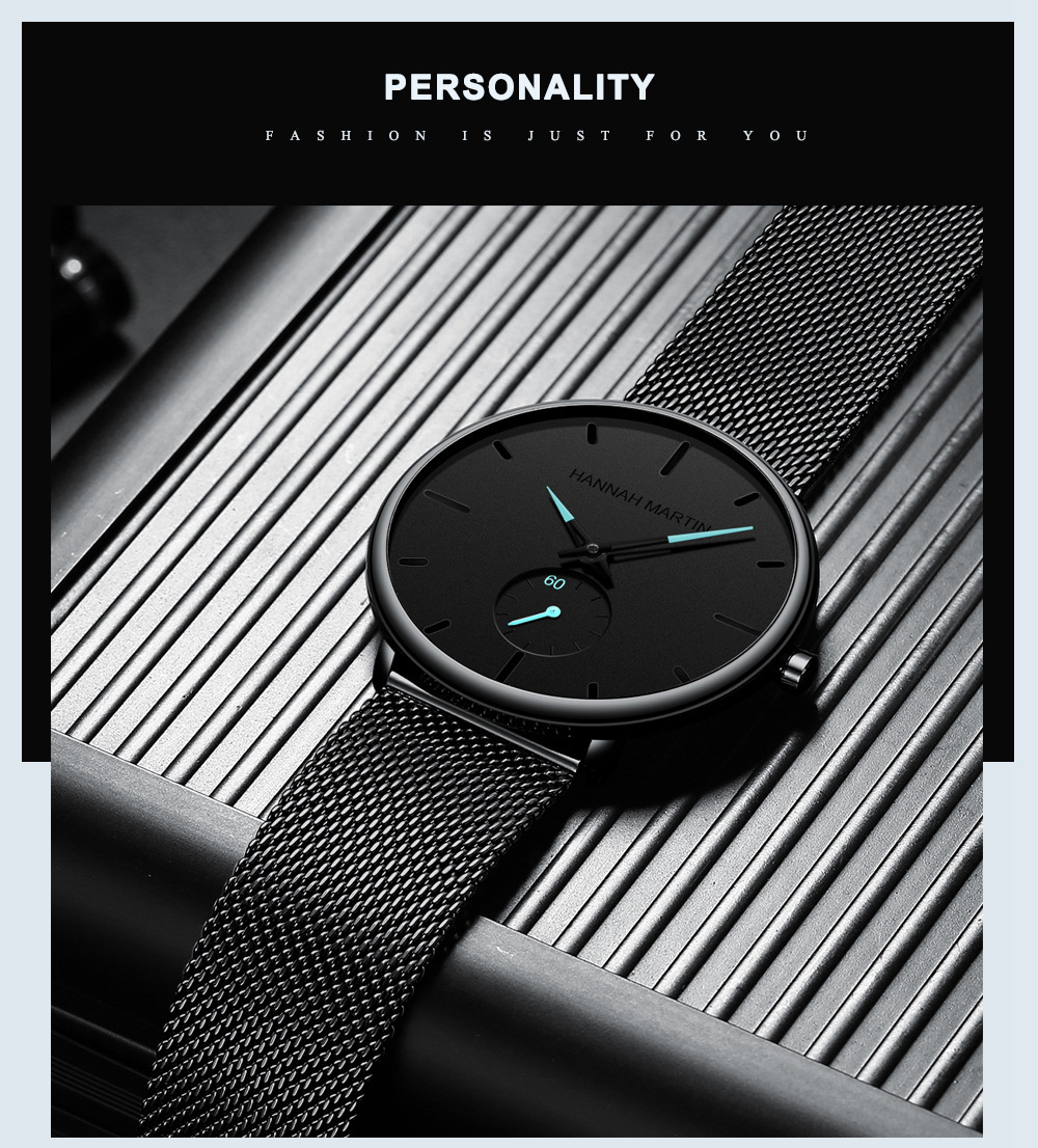 Beliebte klassische Herren-Quarzuhr mit Kalender, kleiner Sekundenzeiger für Studentenmode, Freizeit- und einfache Uhr mit Stahlband_voghion.com