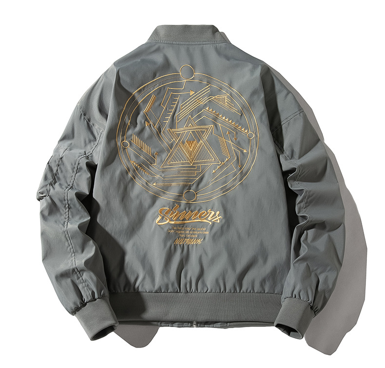 Trendige bestickte fliegende Frühlings- und Herbst-neue Baseball-Anzug-Mode-beiläufige lose Manteljacke für Männer_voghion.com
