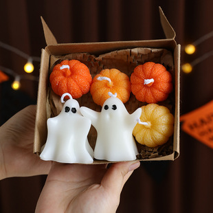 Cross-Border Halloween Mini Ghost Scented Candle Atmosphere Souvenir Holiday Handmade Smoke-Free Shaped Candle in