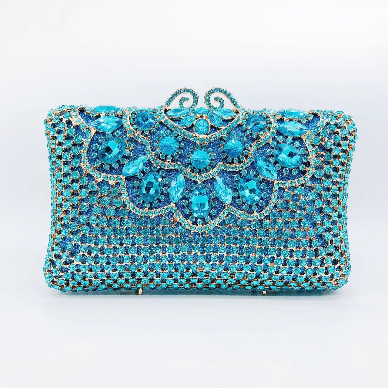 Túi clutch dạ tiệc nạm kim cương xách tay đính đá lấp lánh — 44 chi tiết 29