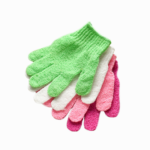 Colorful five-finger bathing gloves, household daily use double-sided bathing and bathing gloves, bathroom toiletries and bathing towels