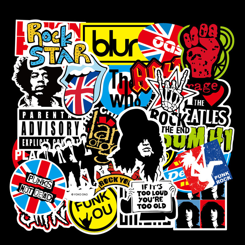 100 pieces ROCK ROCK band stickers Amazon cartoon graffiti stickers hand account trolley case motorcycle 100 pieces ROCK ROCK band stickers Amazon cartoon graffiti stickers hand account trolley case motorcycle