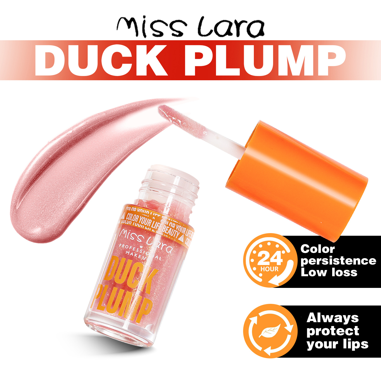 Miss Lara transfronteriza hidratante y abundante miel de labios fina brillante con maquillaje de color no volante polvo de labios grandes brillo de agua labial image 5