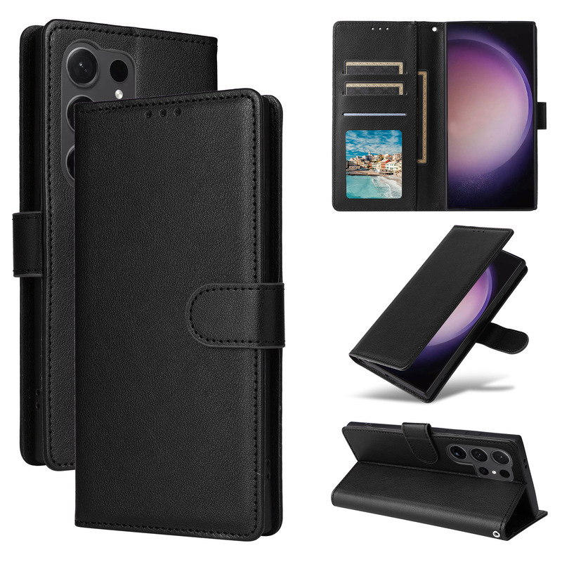 Suitable for Samsung S26Ultra Three-Card Photo Frame Model S26/S25Fe/S24 Card-Inserting Mobile Phone Leather Case