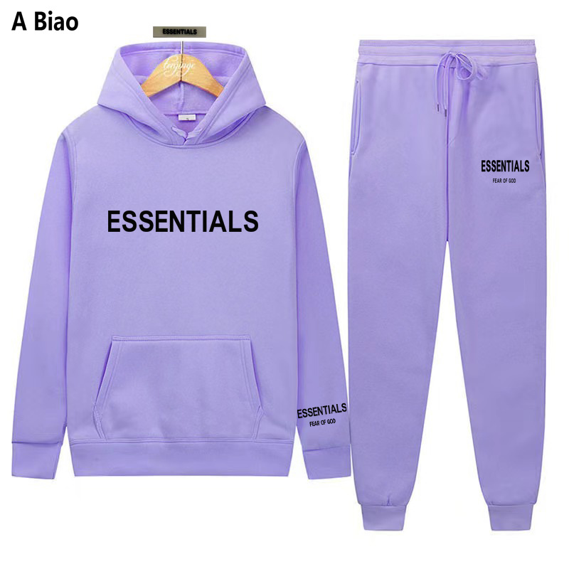TEMOR DE DIOS doble línea Essentials Zambia moda marca pecho impreso LOGO pareja HOODIE sweater NIEBLA