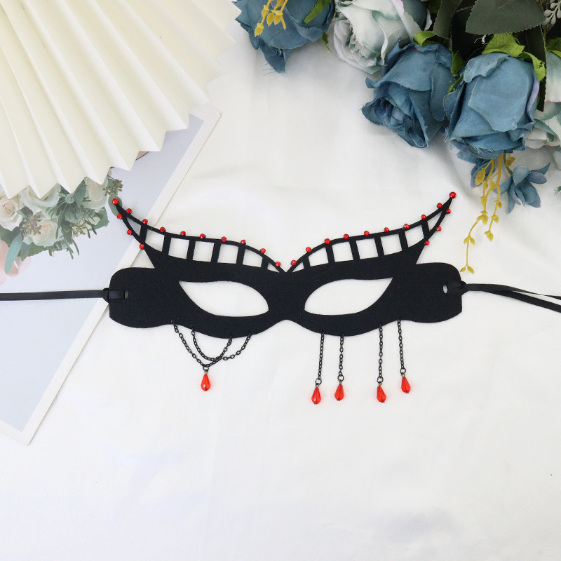 Nuevas máscaras de flores negras máscaras de baile máscaras de Halloween máscaras de mujeres máscaras de gato cos máscaras de mitad de cara