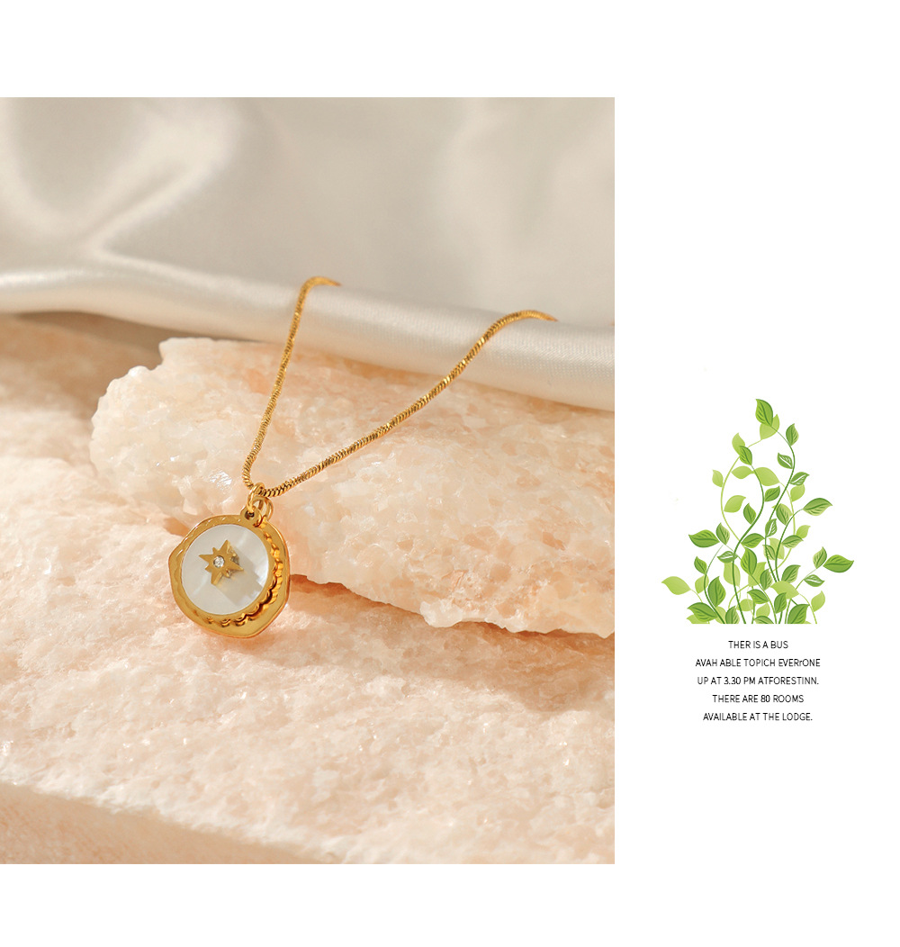 Fashion Geometric Stainless Steel Titanium Steel Plating Rhinestones Pendant Necklace 1 Piece