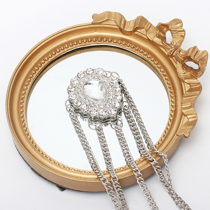 95g Weight Headwear Classification Women'S Gender Fashion Style Gold, Silver Color Wholesale Geometric Water Drop Rhinestone Headdress Nihaojewelry 12