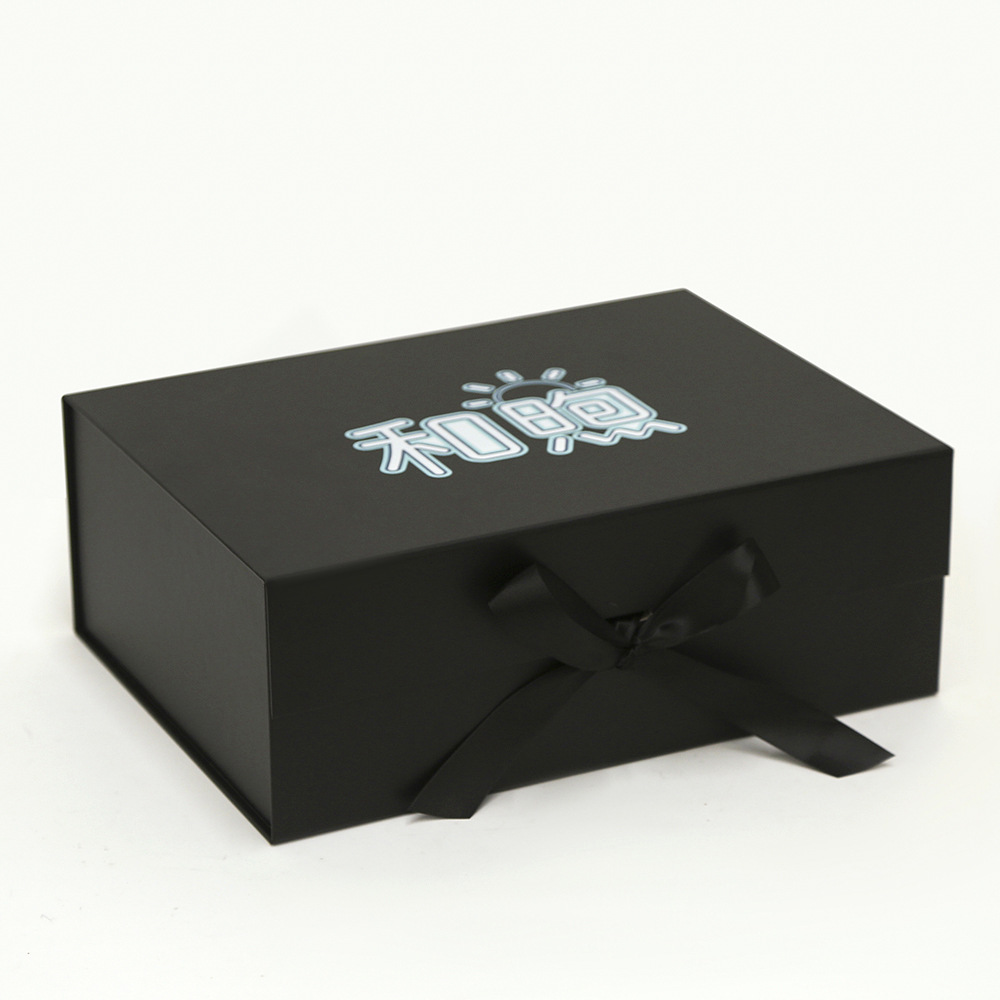 Inventario puede fijar logotipo flip caja plegable al por mayor caja de embalaje de arco caja de regalo plegable transfronteriza una pieza caja de regalo