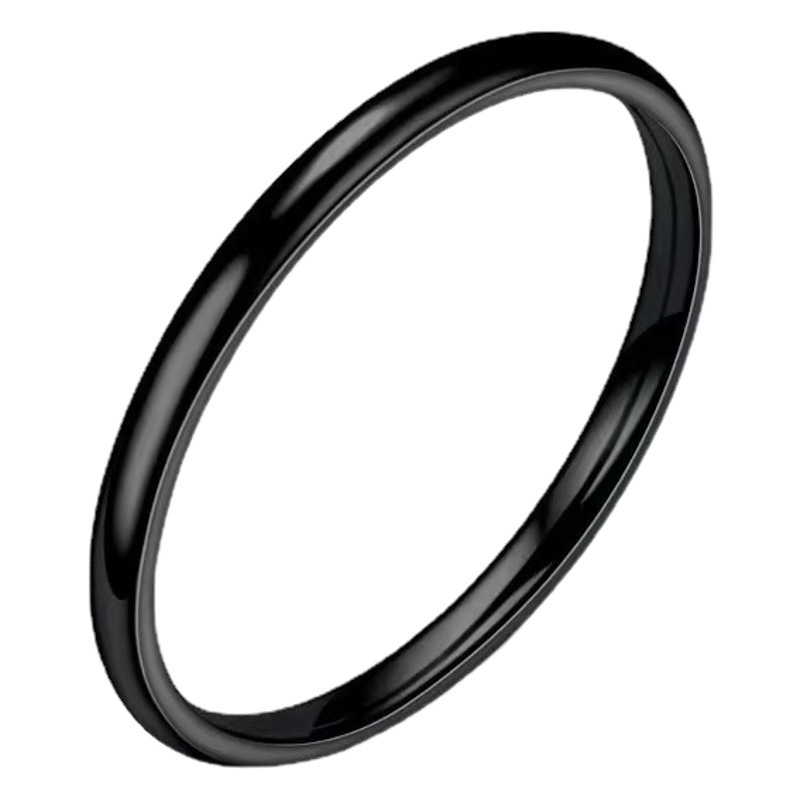 Stainless Steel Ring Women's Japanese and Korean-style Simple Ring Fashion No Falling 2mm Very Fine Small Crowd Cold Titanium Steel Ring