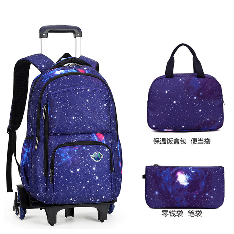 2023 nueva mochila de tres piezas para estudiantes de secundaria subir escaleras de gran capacidad mochila transpirable multicapa de moda